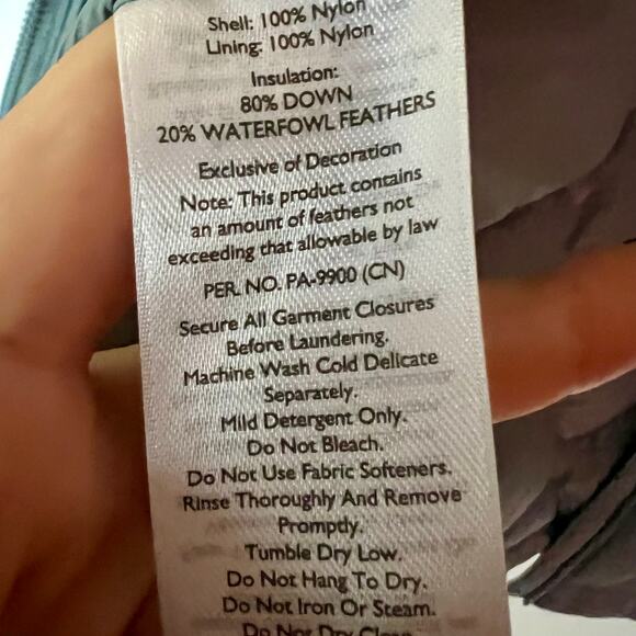 Eddie Bauer Shaw Quilted Puffer Bomber Jacket Dusty Blue SZ PL - Picture 5 of 6